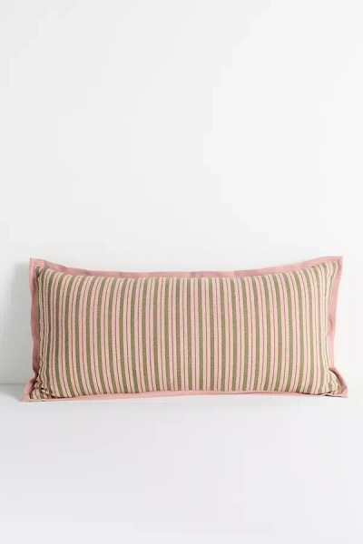 Anthropologie Emmett Cotton Printed Stripe Pillow In Neutral