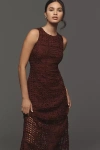 Anthropologie Endless Rose Sleeveless Textured Midi Dress In Purple