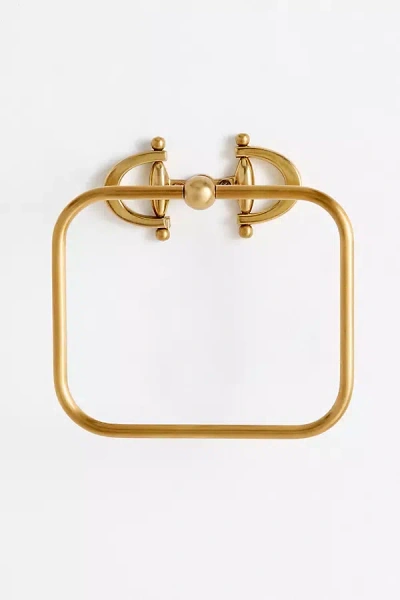 Anthropologie Equestrian Brass Towel Ring In Gold