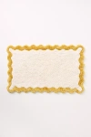 Anthropologie Ernestine Scalloped Bath Mat In Yellow