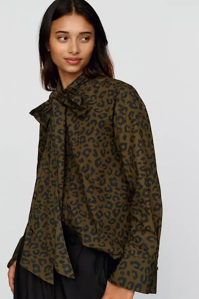 Anthropologie Essentiel Antwerp Khaleesi 100% Cotton Blouse In Brown