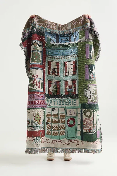 Anthropologie Estella Cotton Woven Throw Blanket In Multi