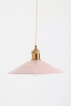 Anthropologie Etched Leaf Glass Pendant In Pink