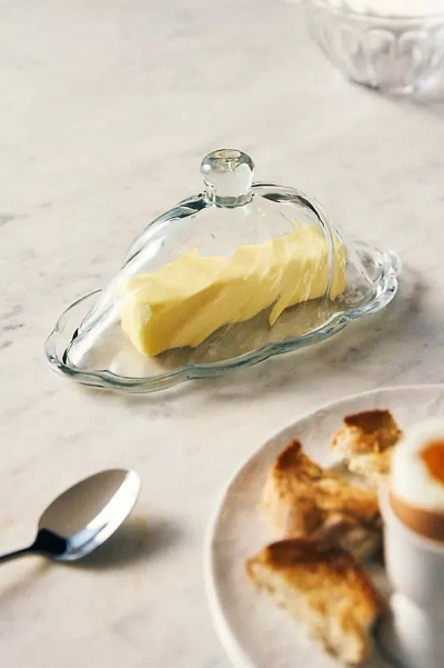 Anthropologie Etta Glass Butter Dish In Transparent