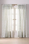 Anthropologie Eudora Cotton Printed Valence Curtain In Green