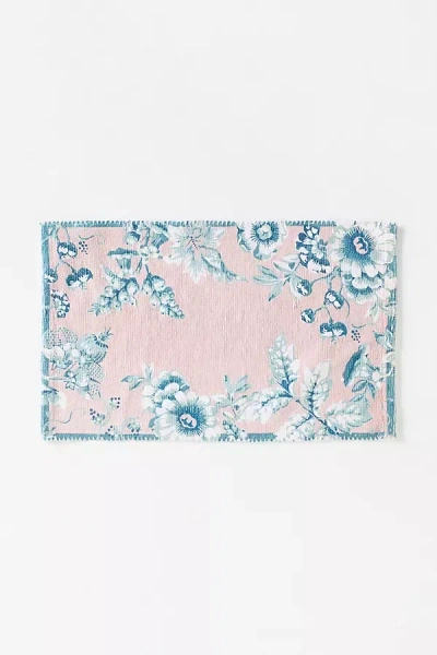 Anthropologie Eugenie Printed Woven Bath Mat In Blue