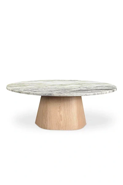 Anthropologie Evelyn Marble-top Oak Coffee Table In Neutral
