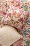 Anthropologie Evie Cotton Floral Organic Printed Euro Sham In Neutral