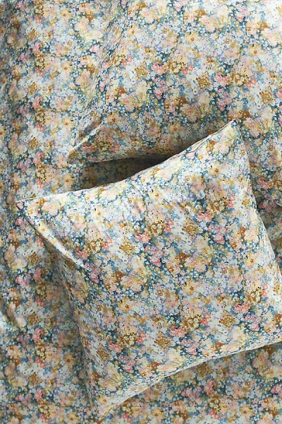 Anthropologie Evie Cotton Floral Organic Printed Euro Sham