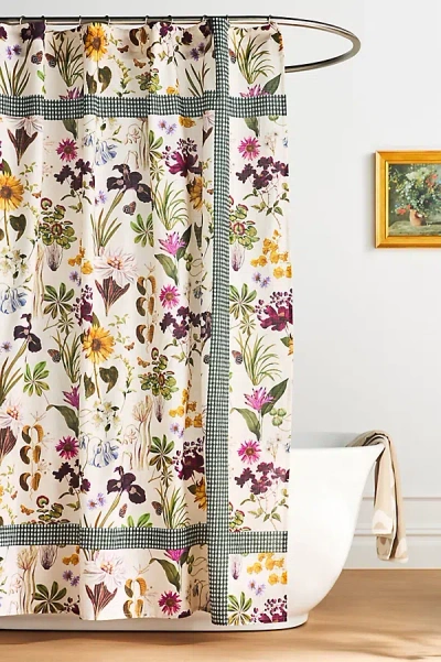Anthropologie Evie Organic Cotton Printed Shower Curtain In Multicolor
