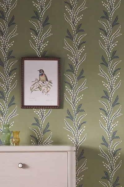 Anthropologie Exbury Botanical Wallpaper In Green