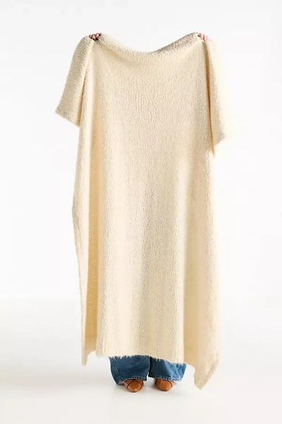 Anthropologie Eyelash Popcorn Knitted Throw In Neutral