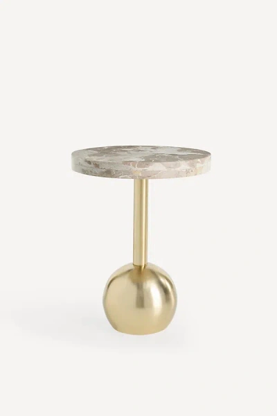 Anthropologie Ezra Marble Drink Table In Gold