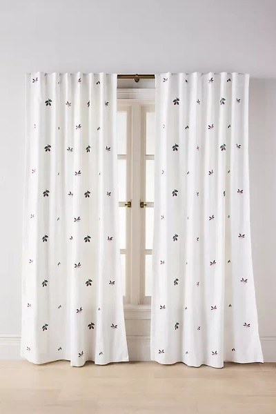 Anthropologie Fall Icons Embroidered Cotton Curtain