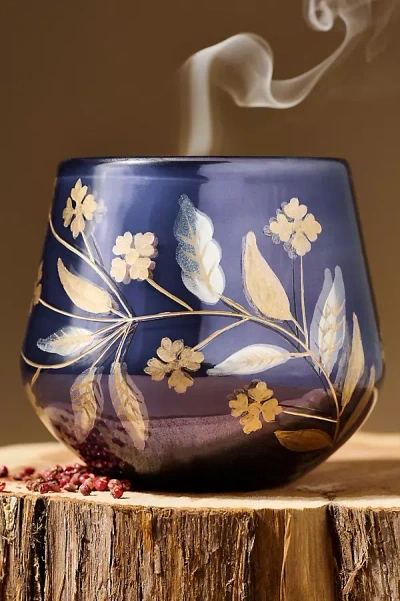 Anthropologie Fallen Leaves Warm Woods & Santal Glass Candle