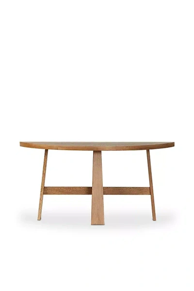 Anthropologie Fara Tripod-base Oak Console Table In Brown