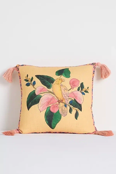 Anthropologie Farm Rio Cotton Printed Tassel Outdoor Cushion In Multi