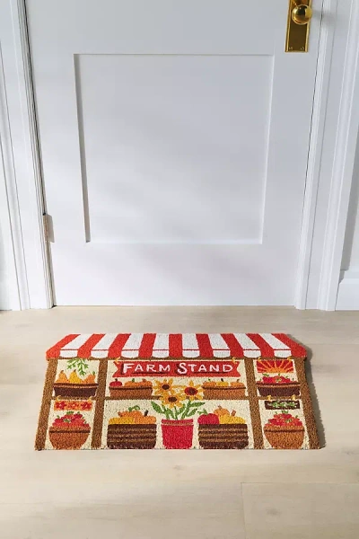 Anthropologie Farm Stand Coir Printed Doormat In Multi