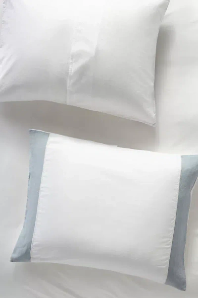 Anthropologie Fatine Cotton-linen Shams, Set Of 2 In White