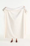 Anthropologie Faux-fur Cable-knit Sweater Throw Blanket In White