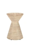 Anthropologie Faux-marble Reeded Indoor/outdoor Side Table