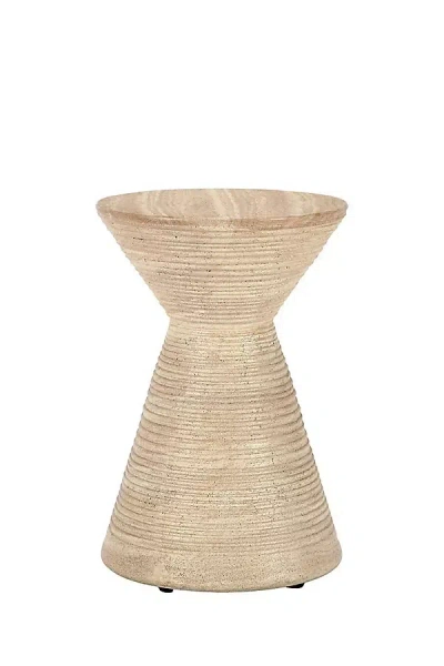 Anthropologie Faux-marble Reeded Indoor/outdoor Side Table