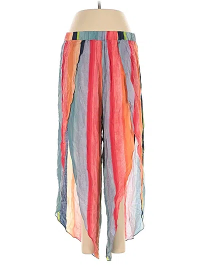 Pre-owned Anthropologie Featuring The Artwork Of Carla Weeks Casual Pants In Blue