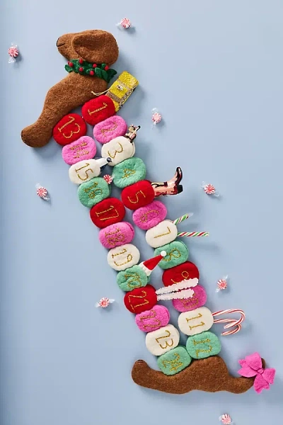 Anthropologie Felted Dachshund Advent Calendar In Multi
