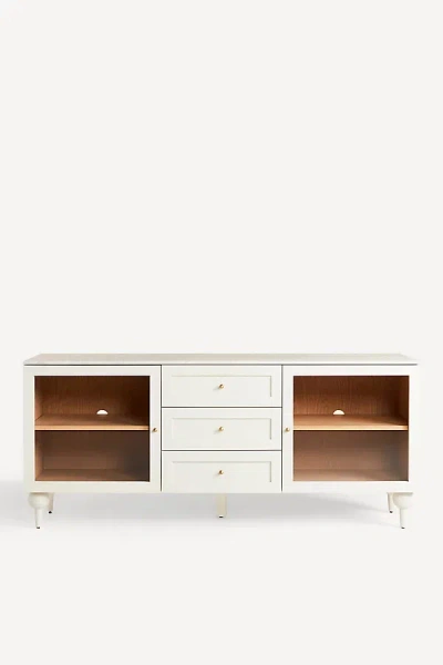 Anthropologie Fern Carrara Marble & Wood Buffet In White