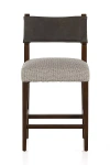 Anthropologie Ferris Leather Counter Stool In Gray