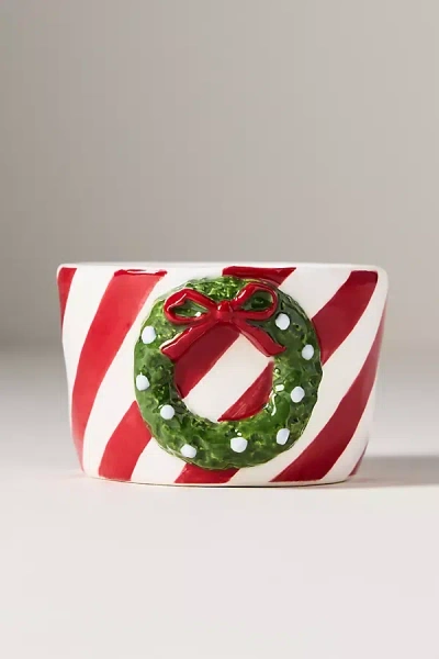 Anthropologie Festive Dolomite Nut Bowl In Red