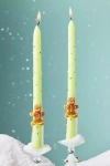 Anthropologie Festive Icon Taper Candles, Set Of 2 In Green