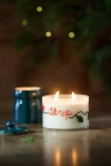 Anthropologie Festive Notes Lit Up Woody Fresh Balsam & Cedarwood Glass Candle In White