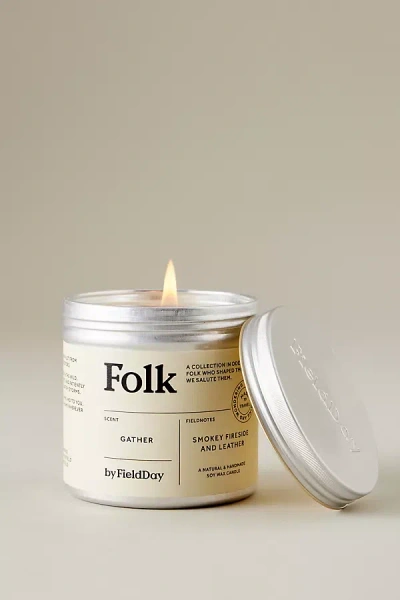 Anthropologie Fieldday Gather Tin Candle In White