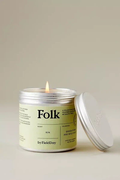Anthropologie Fieldday Kin Tin Candle In Green