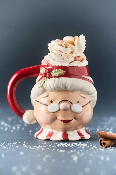 Anthropologie Figural Stoneware Holiday Mug In Multi