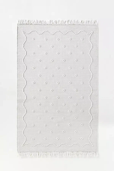 Anthropologie Finley Indoor/outdoor Flatwoven Tassel Rug In Gray