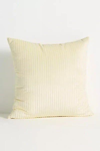 Anthropologie Fiora Ribbed Velvet Pillow In White