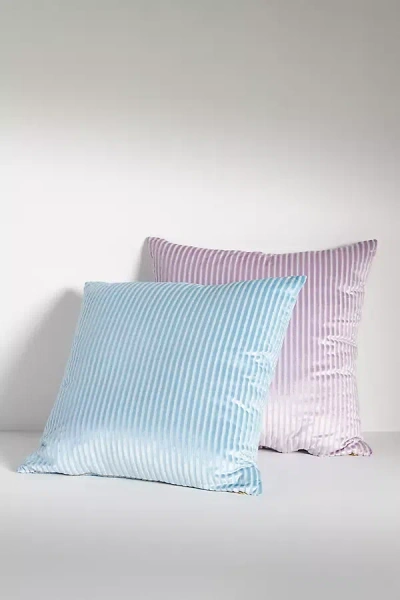 Anthropologie Fiora Ribbed Velvet Pillow In Blue