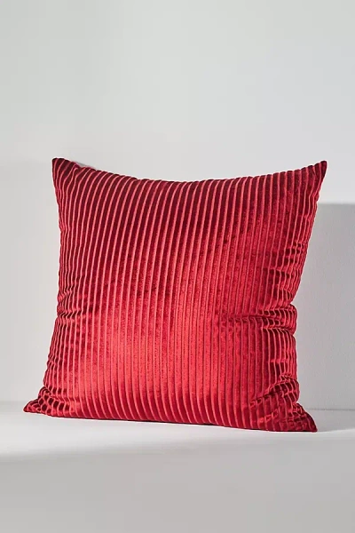 Anthropologie Fiora Ribbed Velvet Pillow In Red ModeSens