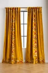 Anthropologie Fiori Blackout Curtain In Gold