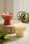 Anthropologie Flameless Rustic Pillar Candle, Low In White