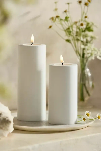 Anthropologie Flameless Wax Pillar Candle, White