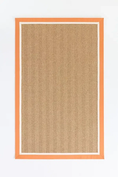 Anthropologie Flatwoven Double Border Performance Outdoor Rug In Multi