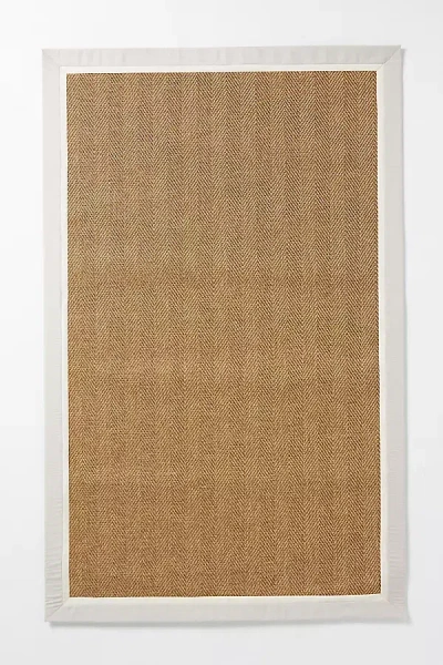 Anthropologie Flatwoven Double Border Performance Rug In Brown