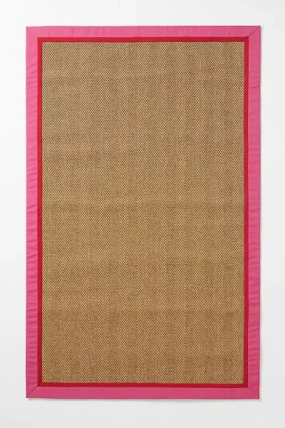 Anthropologie Flatwoven Double Border Performance Rug In Brown