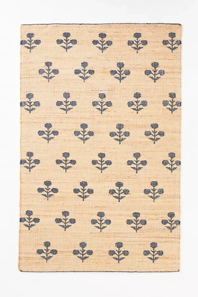 Anthropologie Flatwoven Erin Gates Floral Jute Rug In Brown