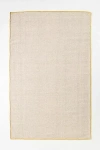 Anthropologie Flatwoven Wool Contrast-stitched Binding Rug In Neutral