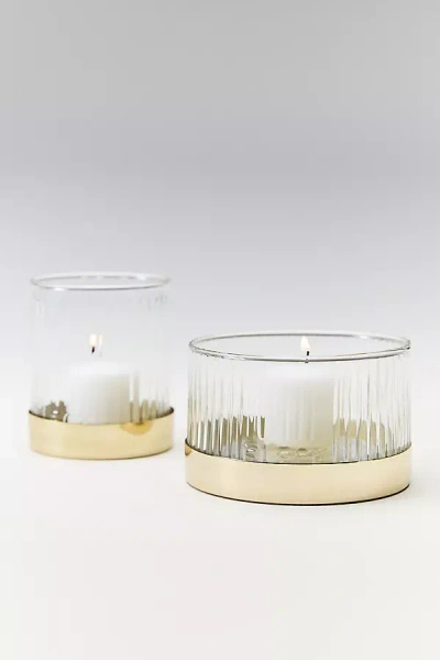 Anthropologie Fleck Fluted Glass Votives, Set Of 2 In Gold