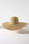 Anthropologie Floppy Straw Sun Hat In Gold
